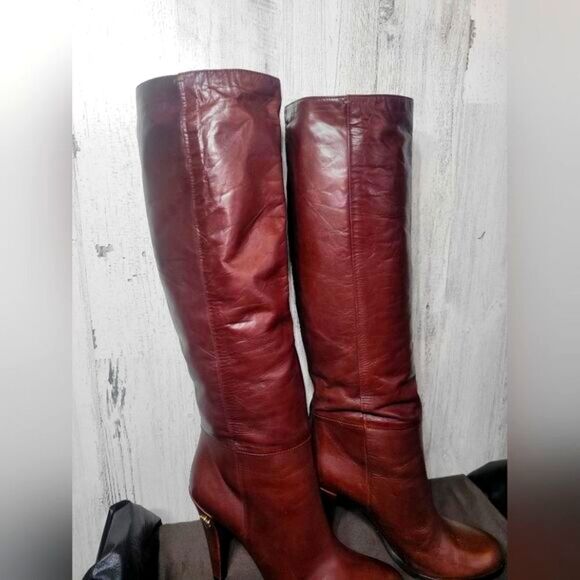Authentic Gucci Elizabeth Brown Leather Knee Mid Calf Boots EUC STUNNING - Picture 4 of 11